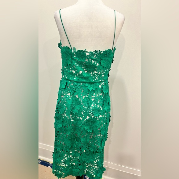 Milly appliqué green dress with spaghetti straps EUC - Picture 2 of 7